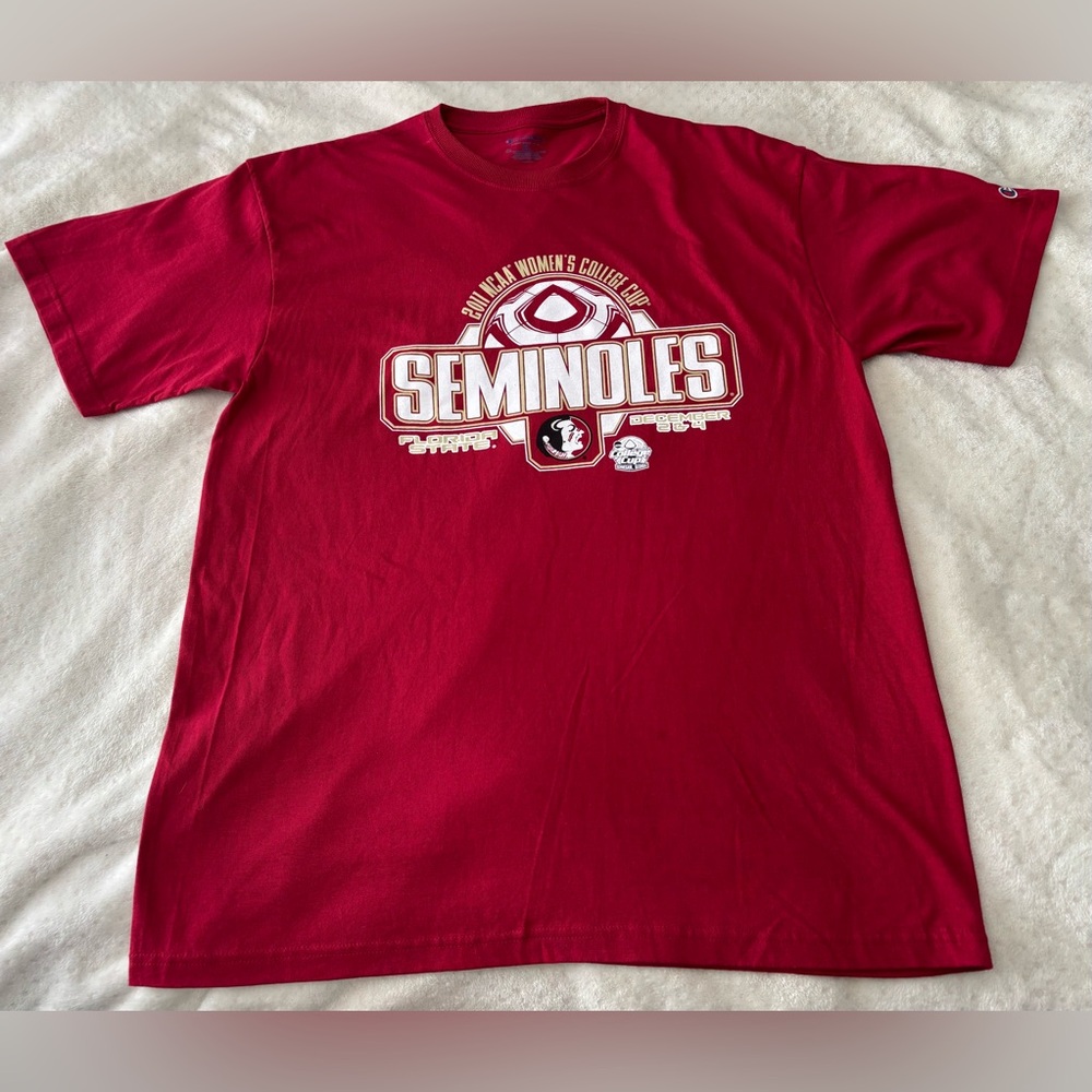 FSU Seminoles Soccer Champion Red Short Sleeve Tees XL
